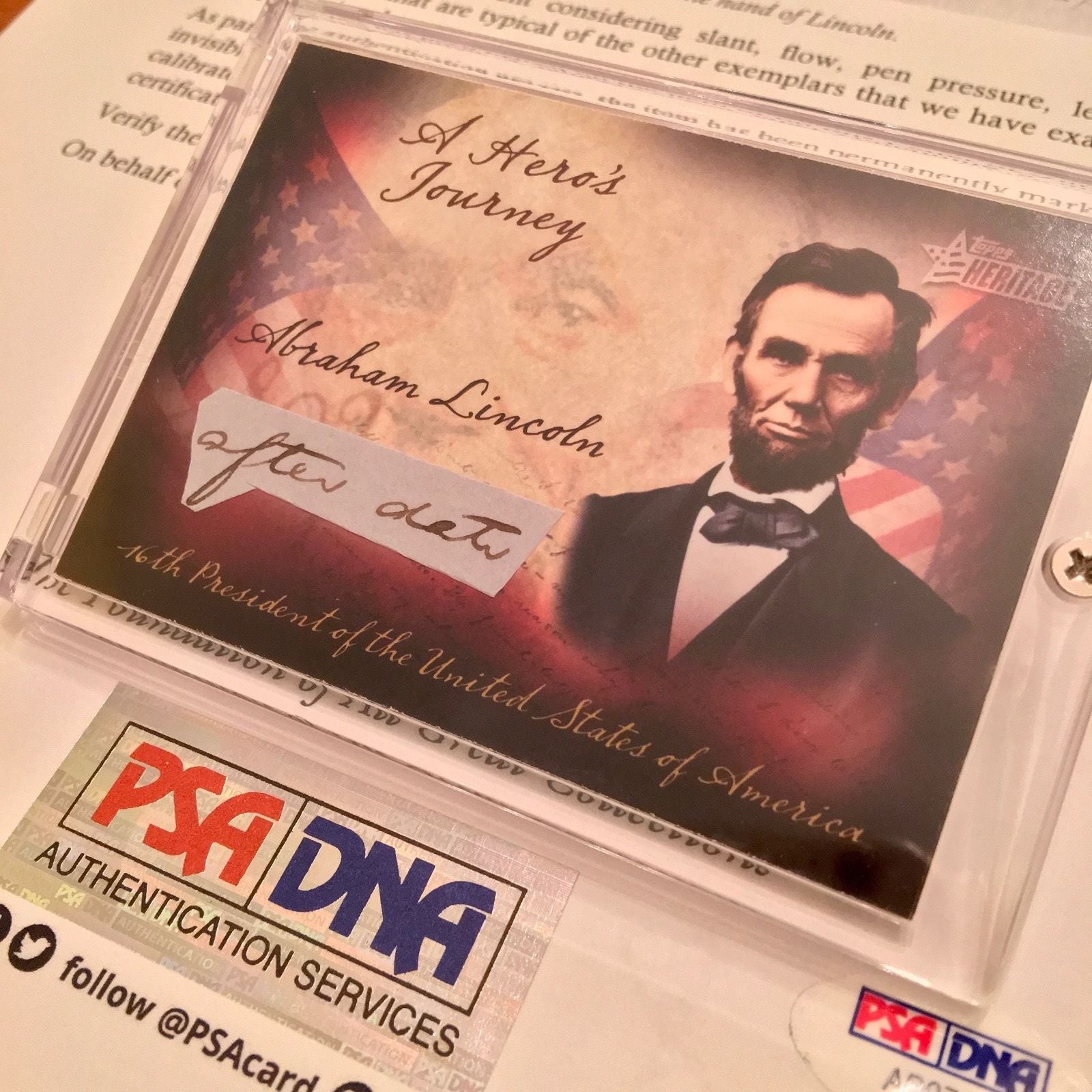 ABRAHAM LINCOLN PSA/DNA Handwritten Cut Word AFTER DATE not Autograph or Signed