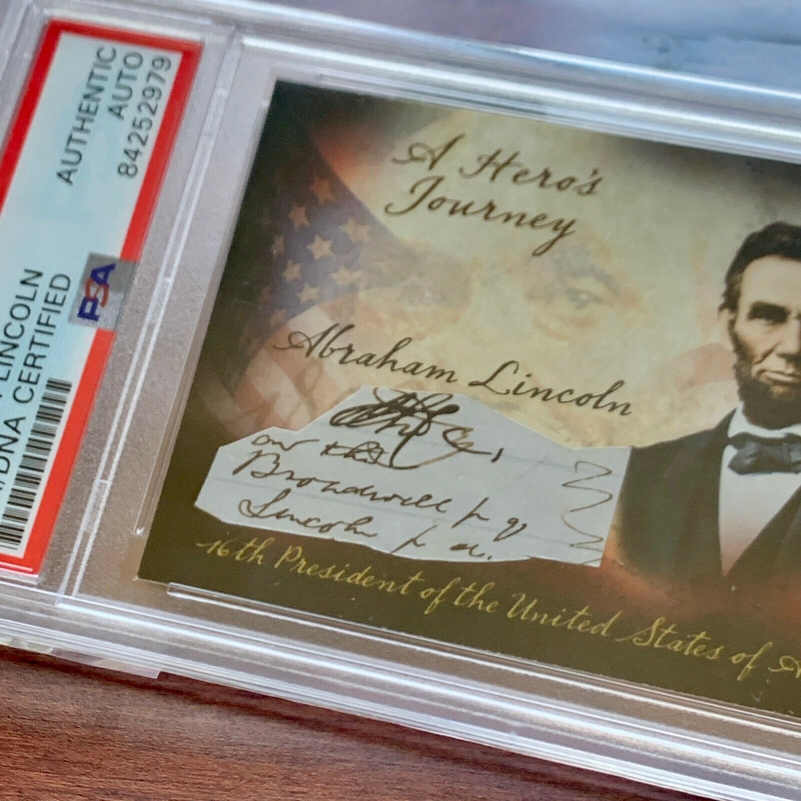 ABRAHAM LINCOLN * PSA/DNA Slabbed * Early Autograph Cut Signature * Signed