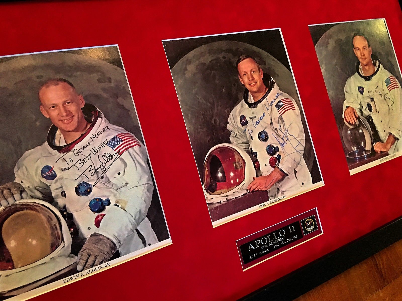 APOLLO 11 CREW SIGNED * JSA COA * scarce AUTOGRAPHS trio * NASA LITHOGRAPHS