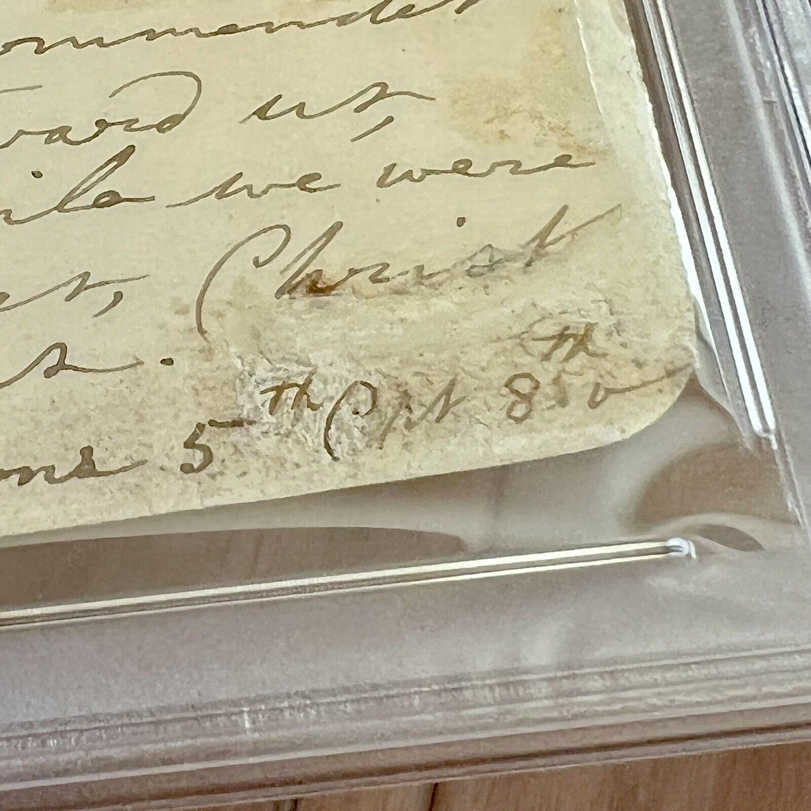 BOSTON CORBETT * PSA/DNA * Autograph Signed Bible Verse Abraham Lincoln Avenger`