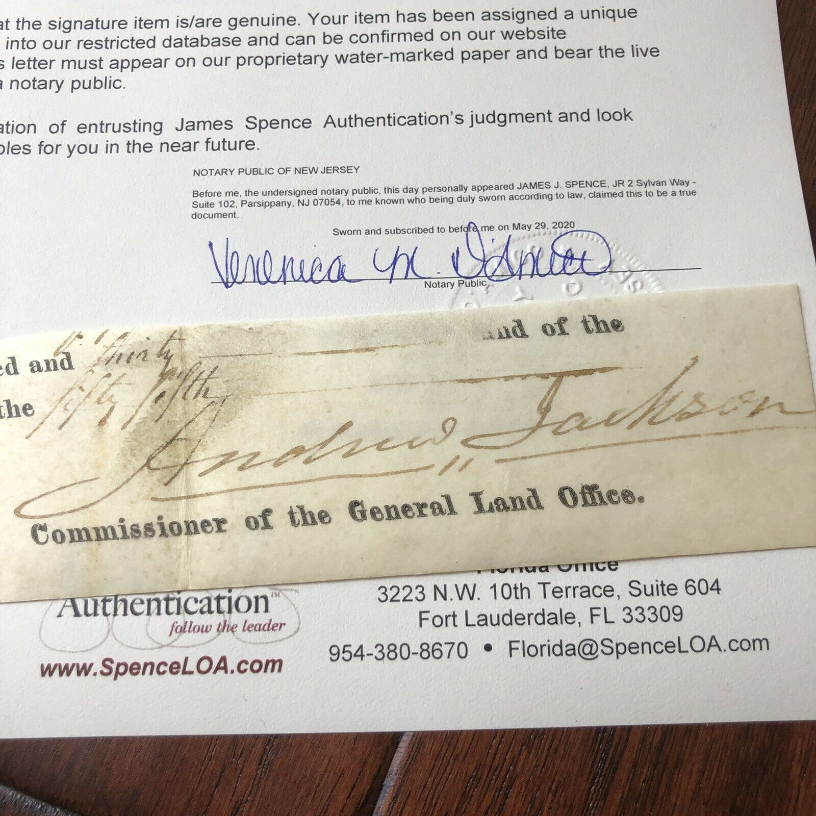 ANDREW JACKSON * JSA LOA * Autograph Cut Signature Signed * As President