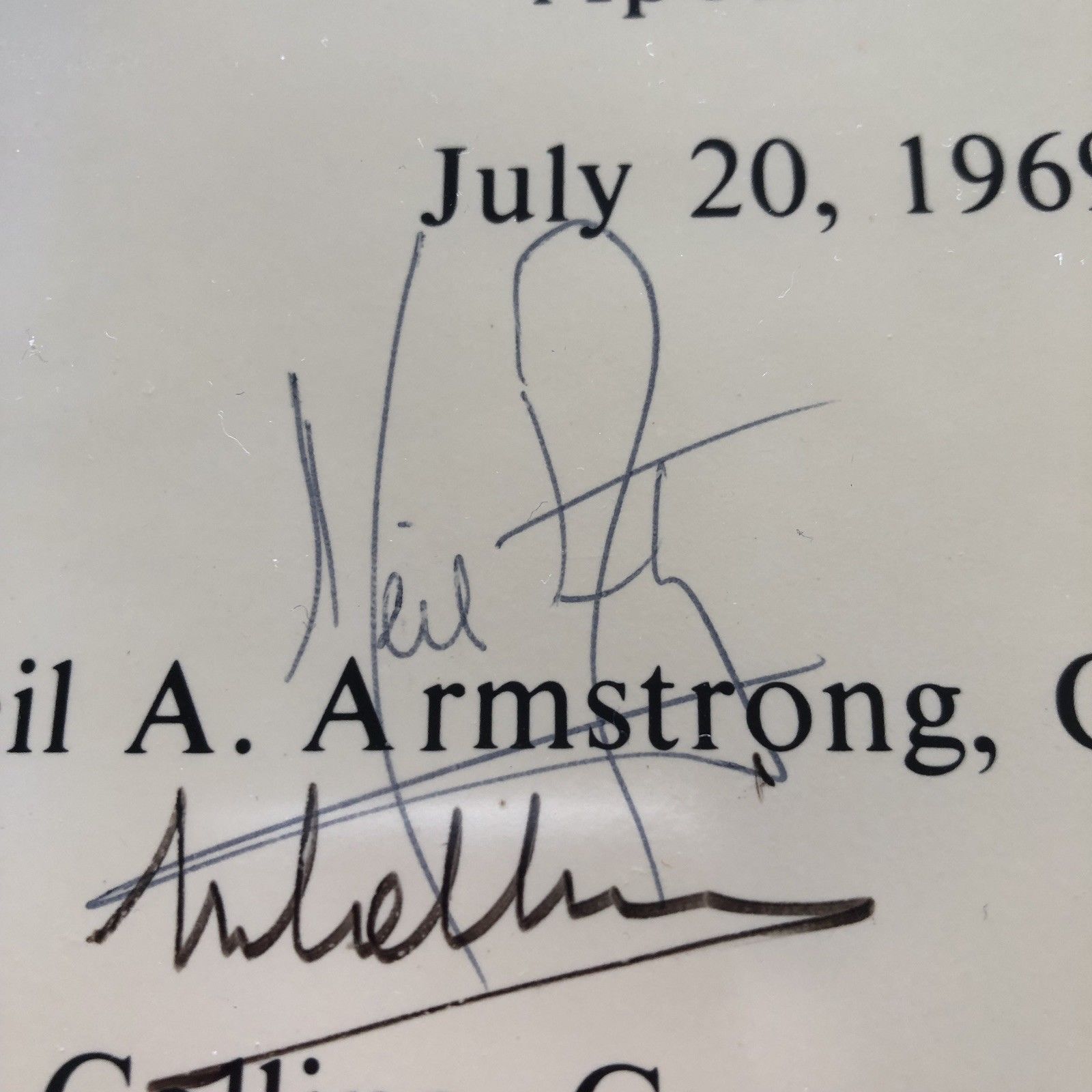 APOLLO 11 CREW SIGNED * PSA Zarelli * AUTOGRAPH "One Small Step" Neil Armstrong