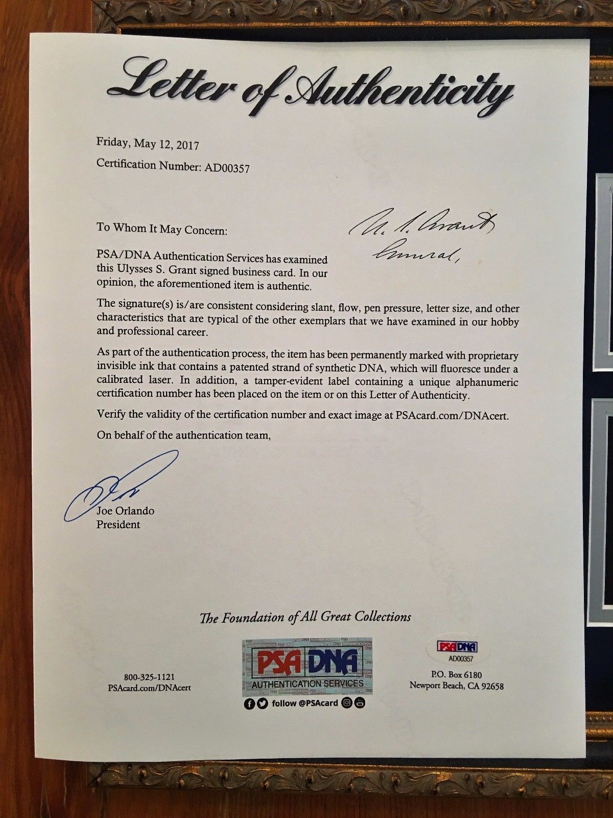 ULYSSES S. GRANT * PSA/DNA * "GENERAL" Autograph SIGNED * President Civil War