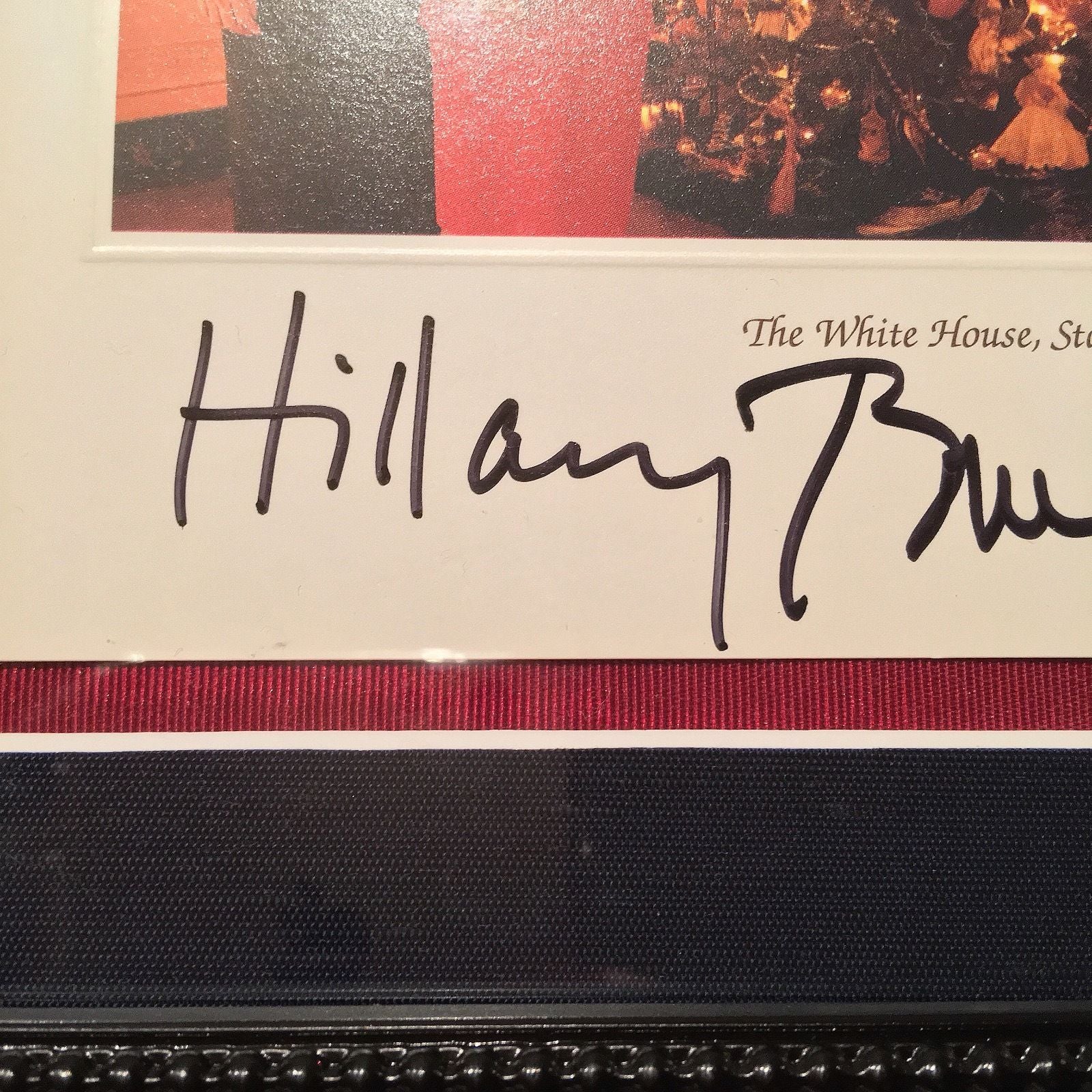 PSA/DNA Bill and Hillary Clinton Autographed White House Card Photo