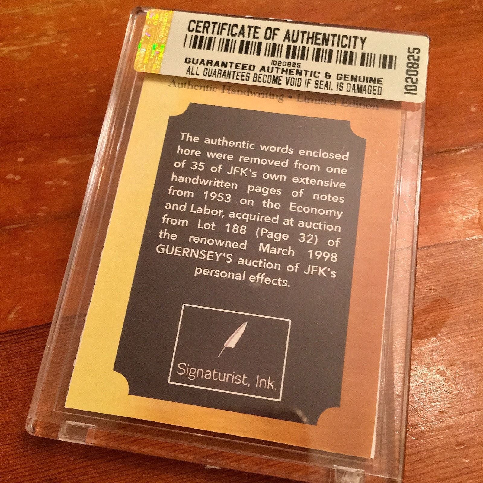 JOHN F. KENNEDY 2 Authentic HANDWRITTEN WORDS