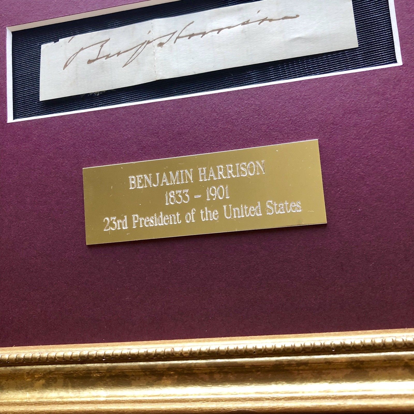 BENJAMIN HARRISON * Genuine SIGNED Clipped AUTOGRAPH * President Signature