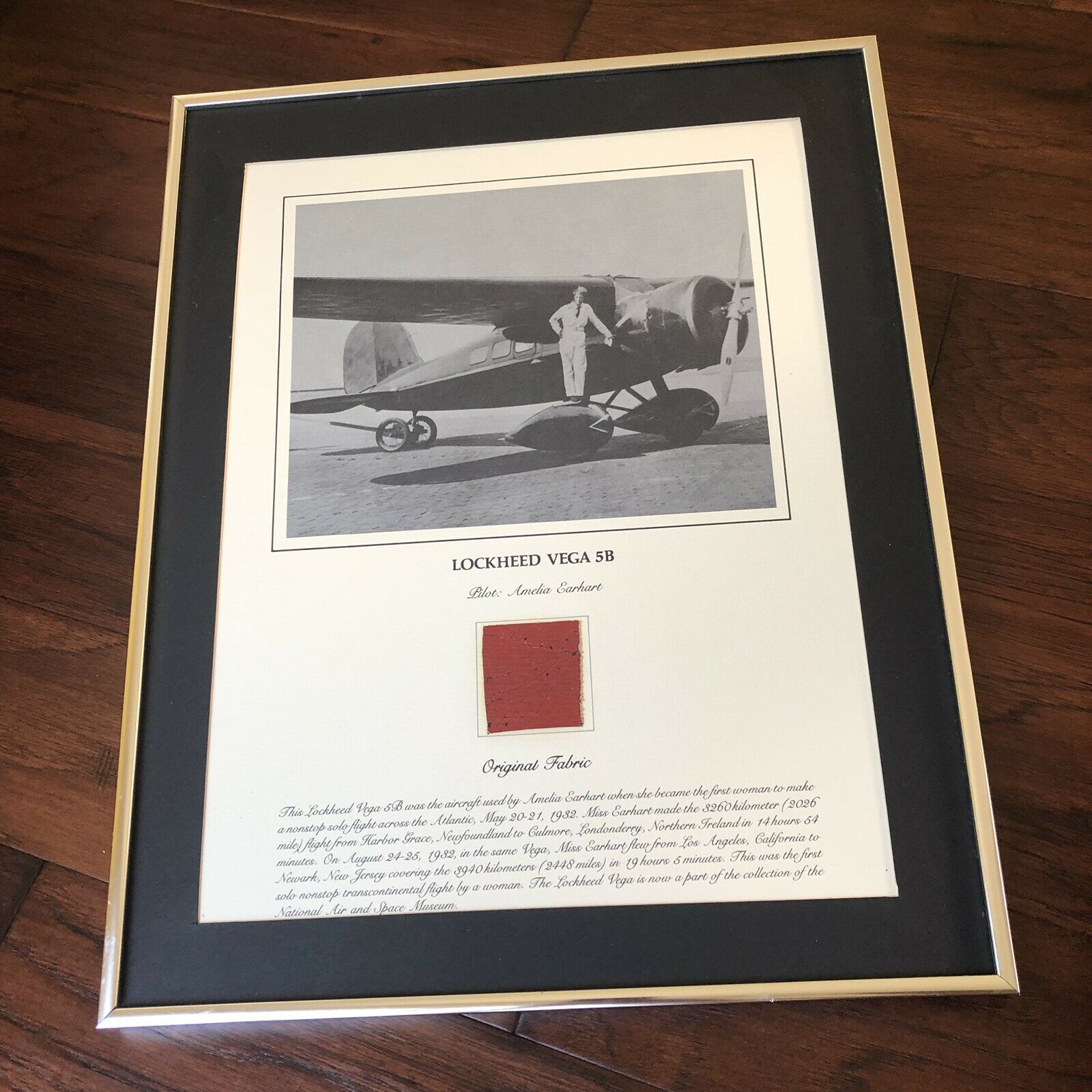 AMELIA EARHART * Original Flown Vega 5B Fabric * From Smithsonian Institute