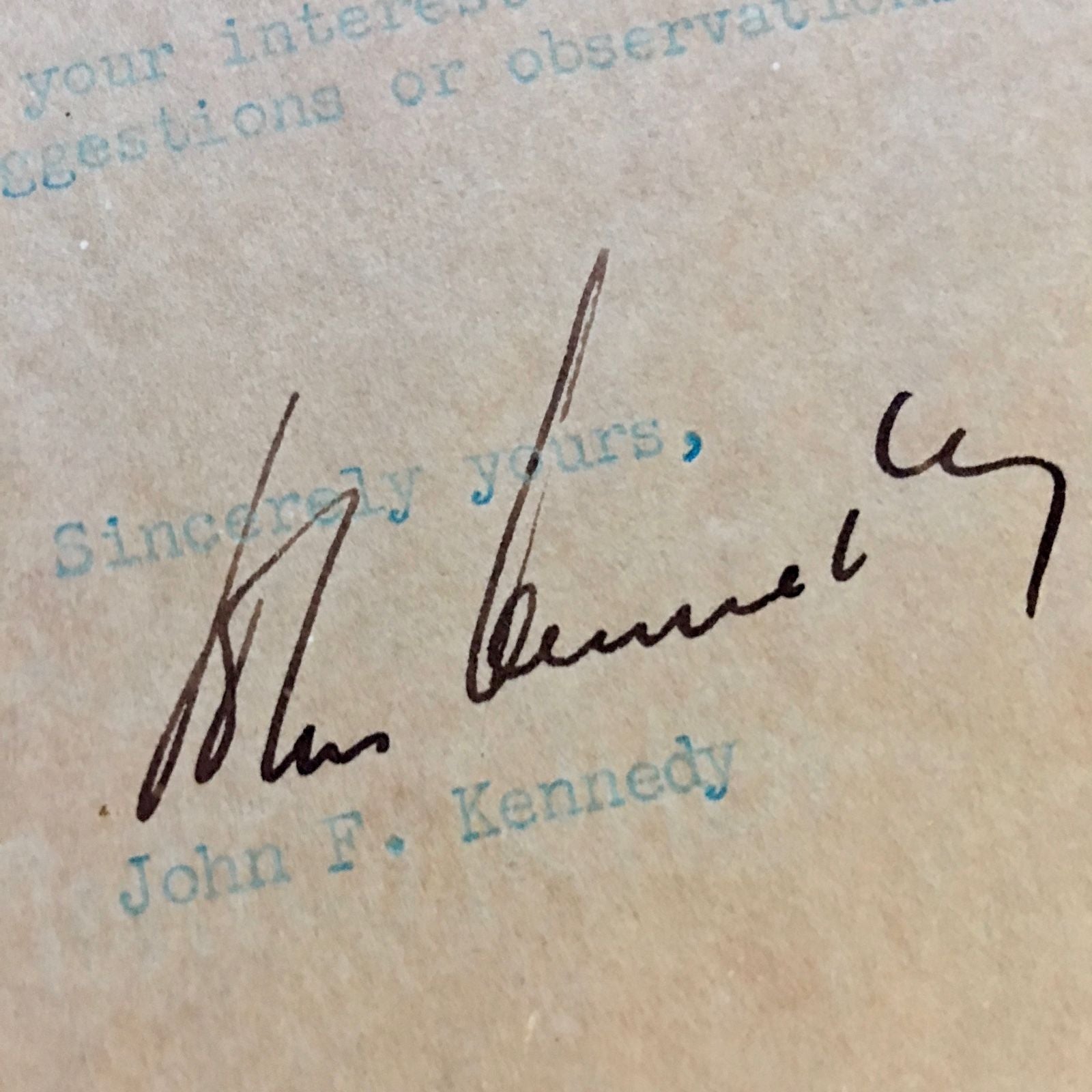 JOHN F. KENNEDY Authentic AUTOGRAPH Letter SIGNED + JSA COA * JFK President