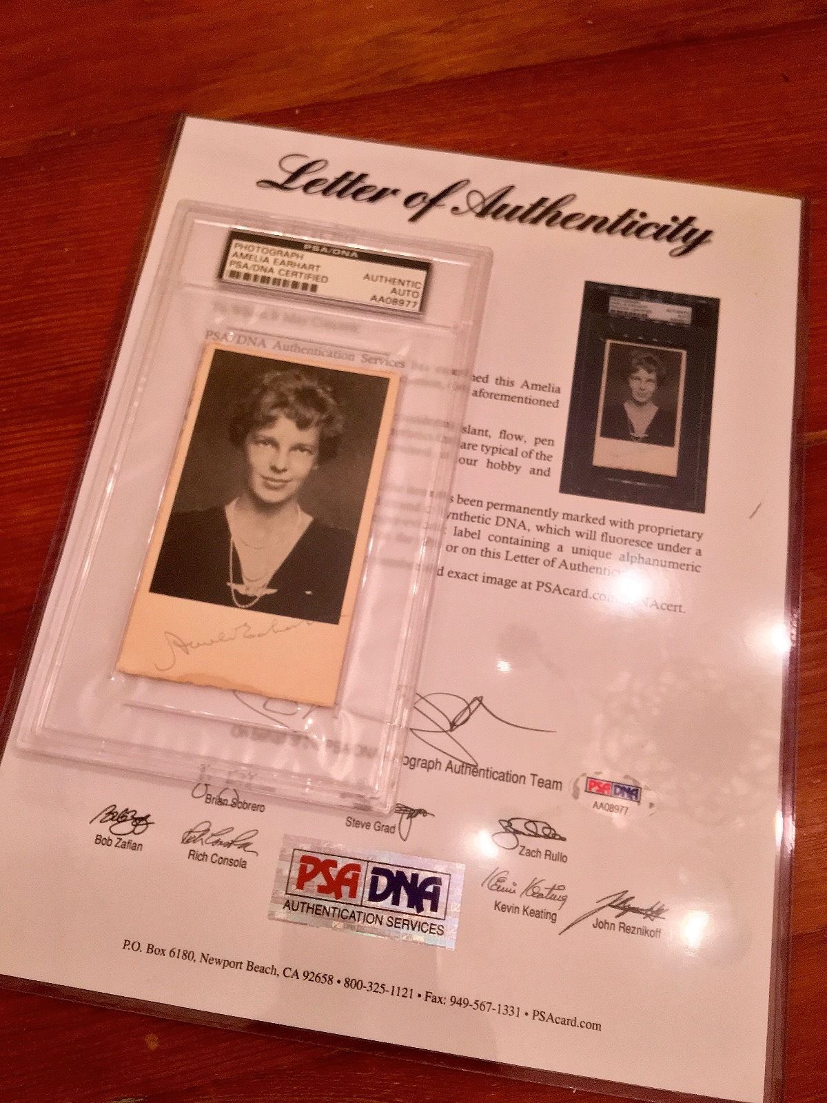 AMELIA EARHART * PSA/DNA *  Legendary Aviator * Rare SIGNED PHOTO * AUTOGRAPH