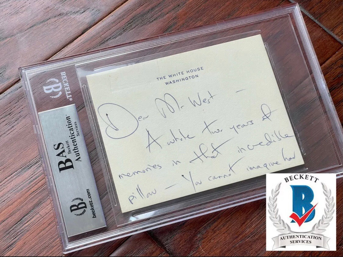 JACQUELINE KENNEDY * WHITE HOUSE NOTE * Autograph Hand SIGNED * As First Lady