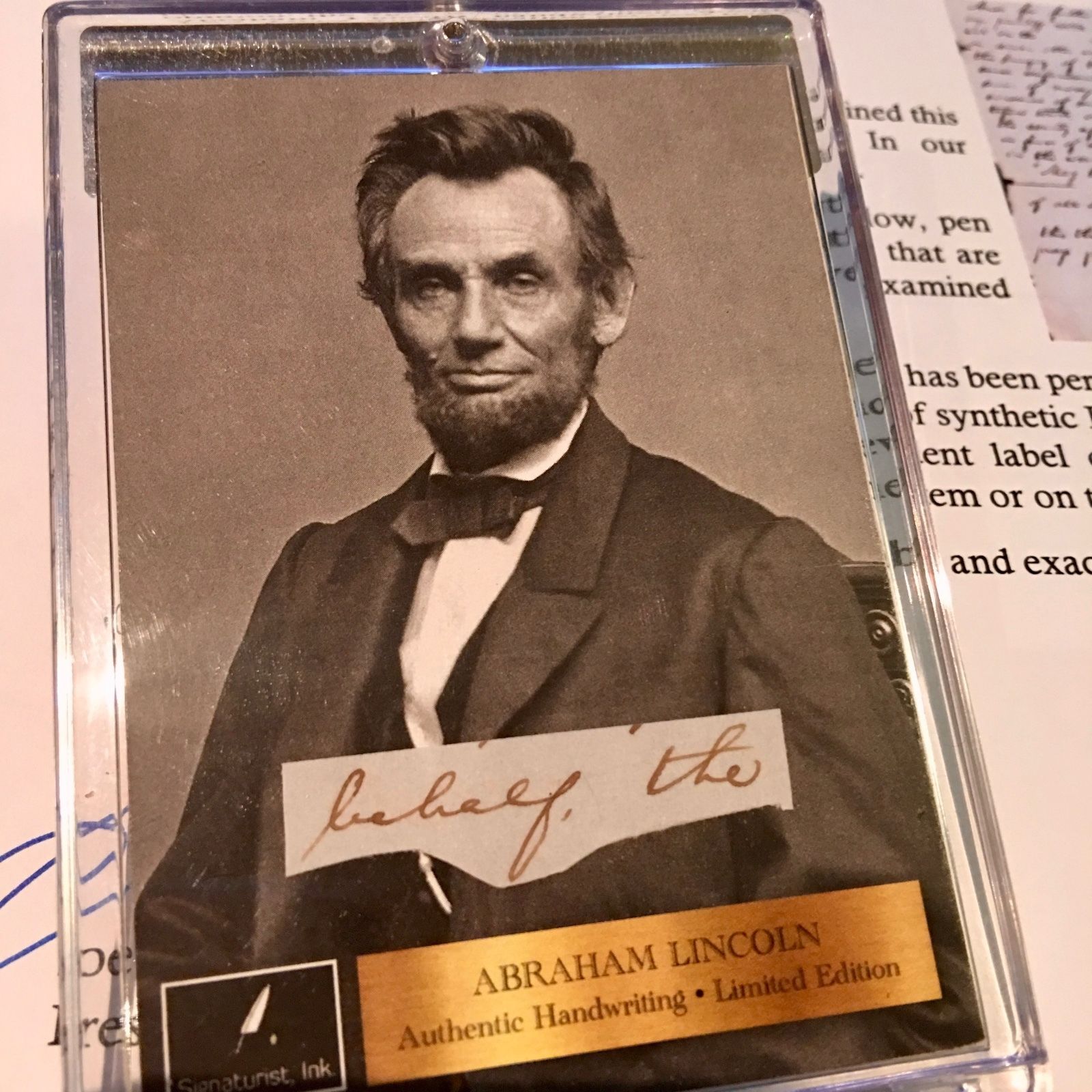 ABRAHAM LINCOLN * PSA/DNA * Handwritten Cut Words * not Autograph or Signed