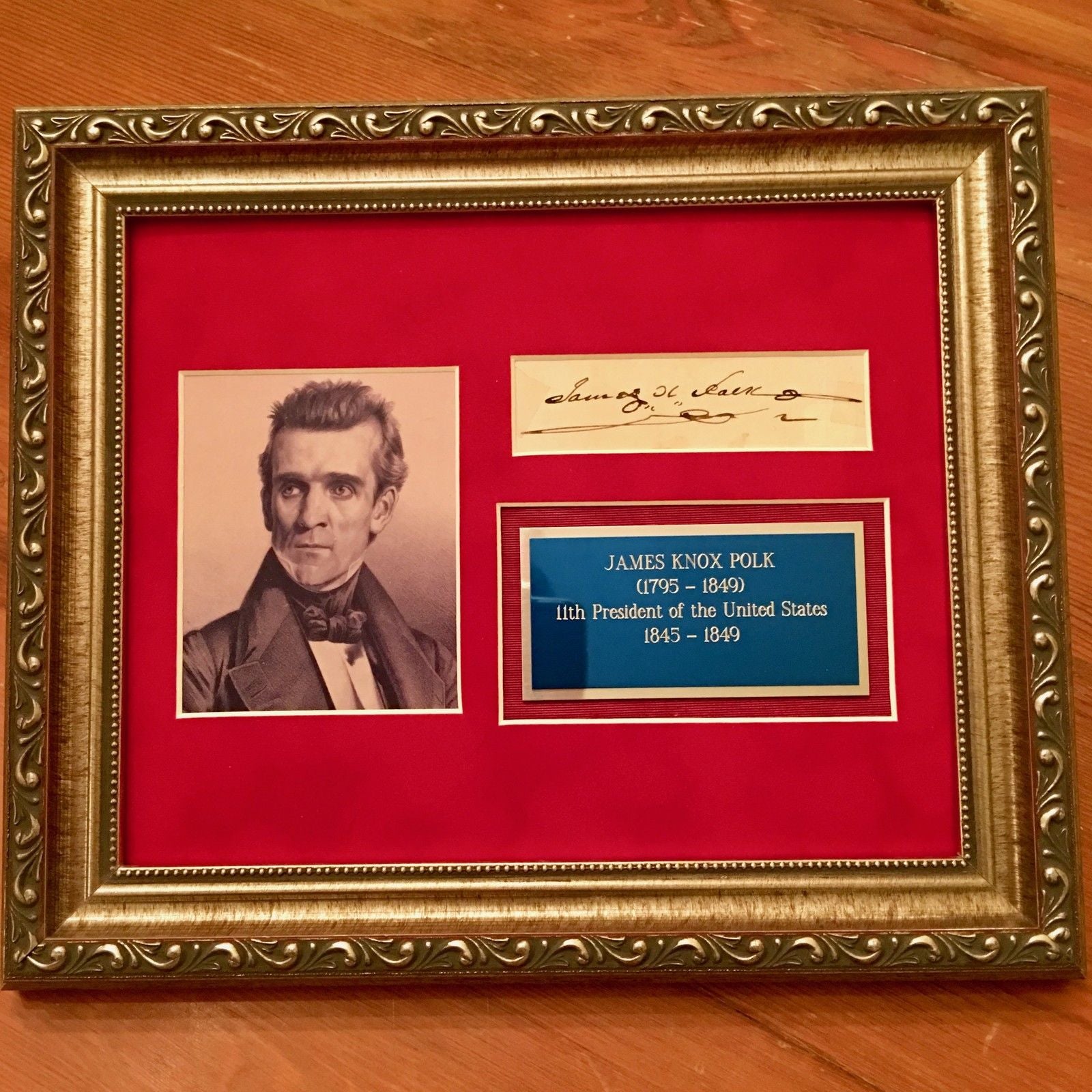 President JAMES K. POLK Scarce Cut Signature AUTOGRAPH SIGNED COA