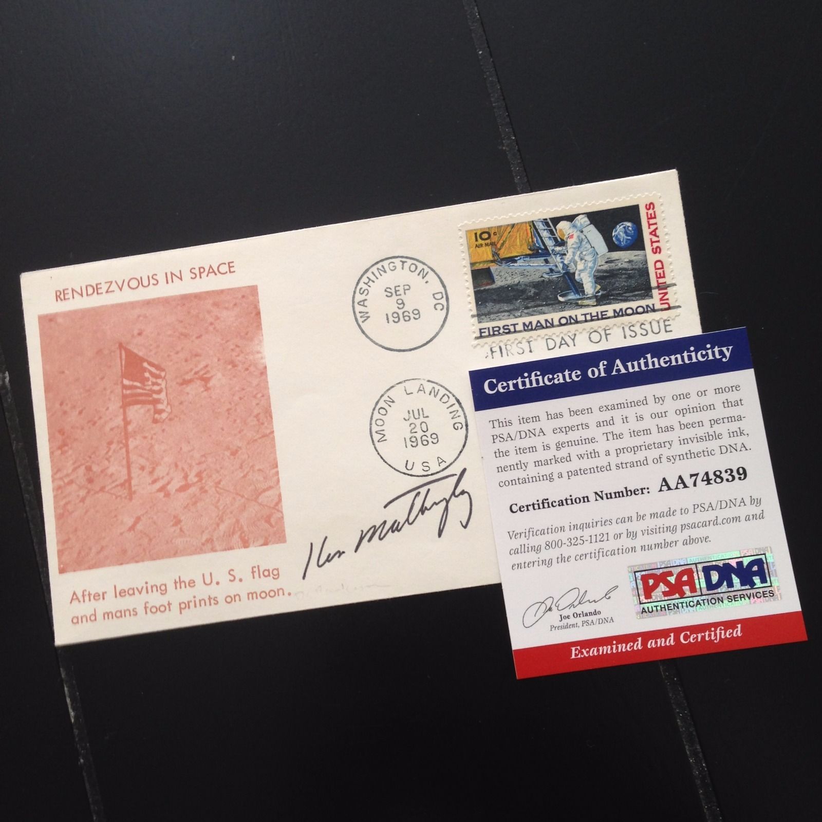KEN MATTINGLY * autograph SIGNED * PSA/DNA * FIRST DAY COVER * Apollo 16 * NASA