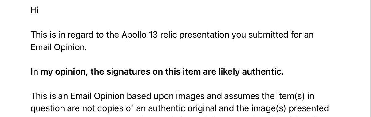 APOLLO 13 * Crew Signed Fabric FLOWN AROUND THE MOON * Autograph Jack Swigert