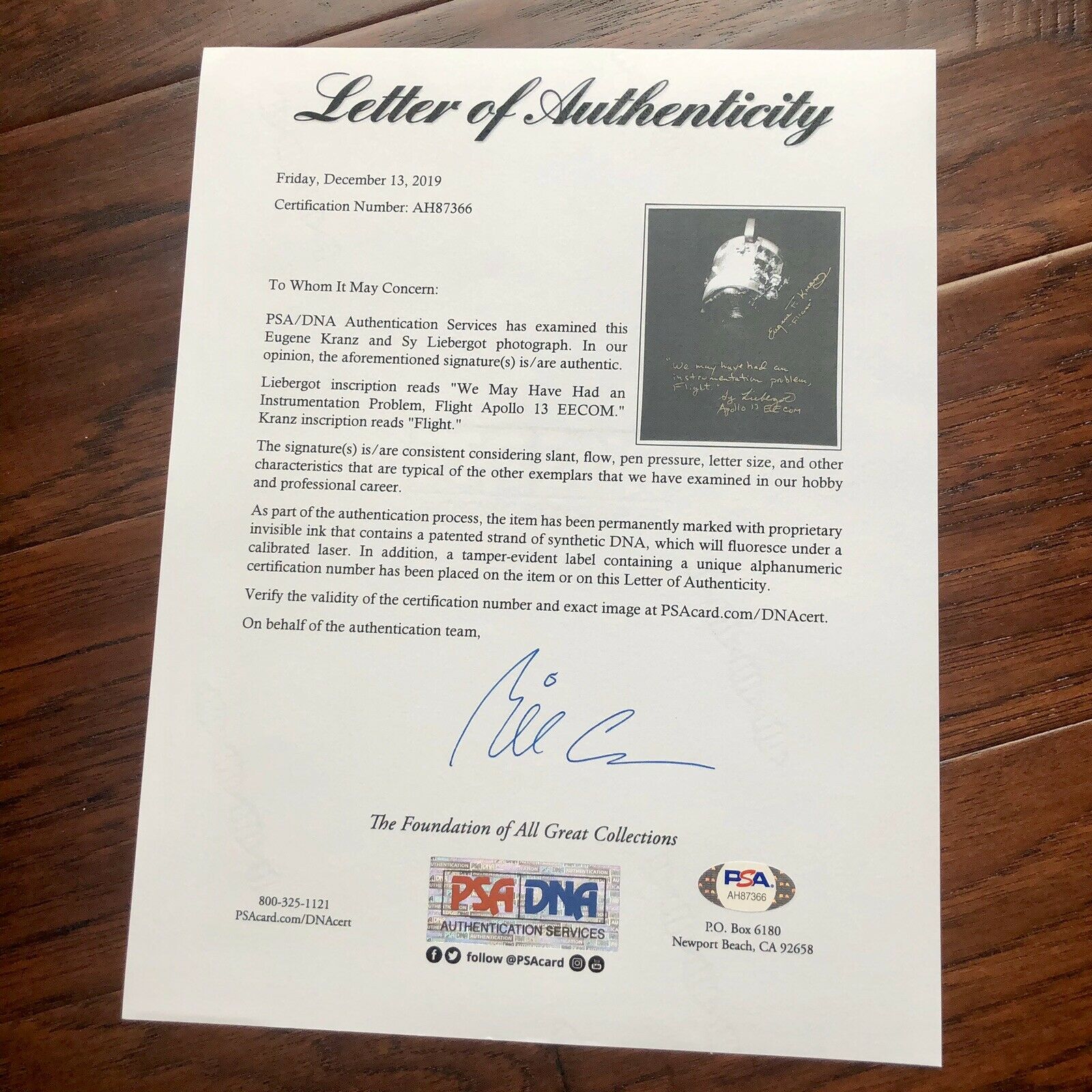 APOLLO 13 * BAS PSA LOA * Crew & Control Signed Display * Jack Swigert Autograph