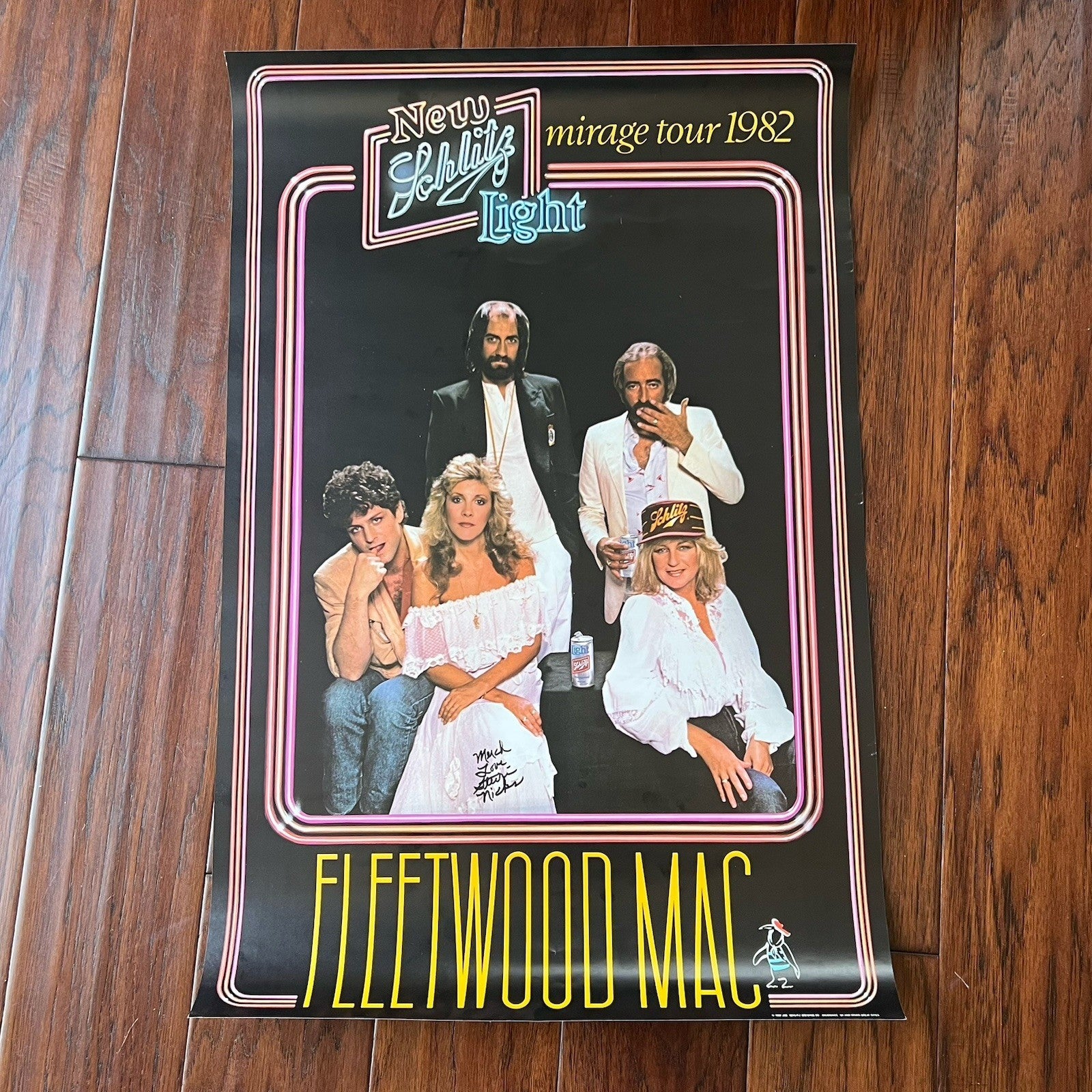 STEVIE NICKS * JSA * Autograph FLEETWOOD MAC Schlitz Beer Poster SIGNED * Tusk