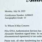 ALEXANDER HAMILTON * PSA 10 * Autograph Letter As Sec Of Treasury from 1790