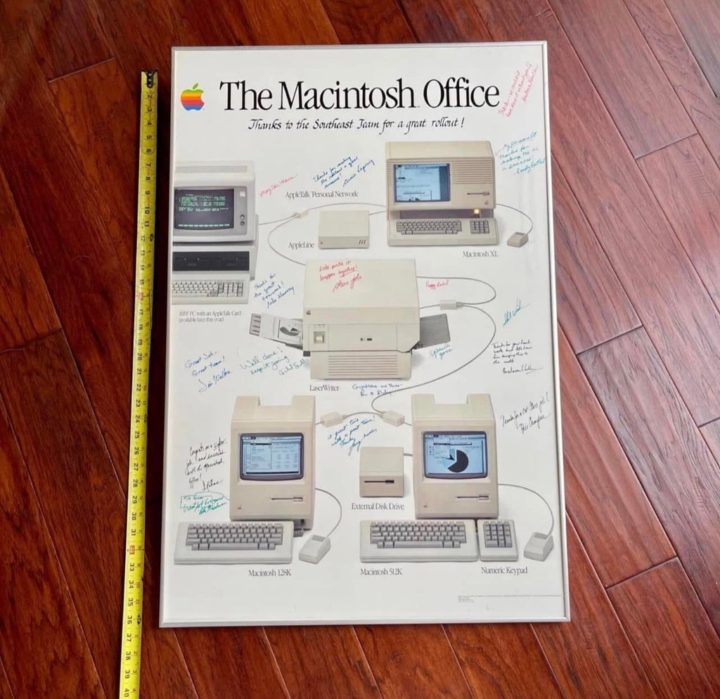 STEVE JOBS AUTOGRAPH MACINTOSH OFFICE POSTER SIGNED * APPLE * PSA