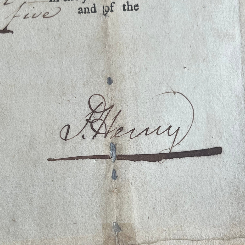 PATRICK HENRY Signed Document Appointing Justices for Slave Trials in Virginia Autograph * PSA
