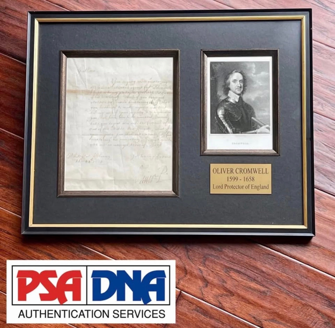 OLIVER CROMWELL * PSA * 1654 LETTER SIGNED AS LORD PROTECTOR AUTOGRAPH