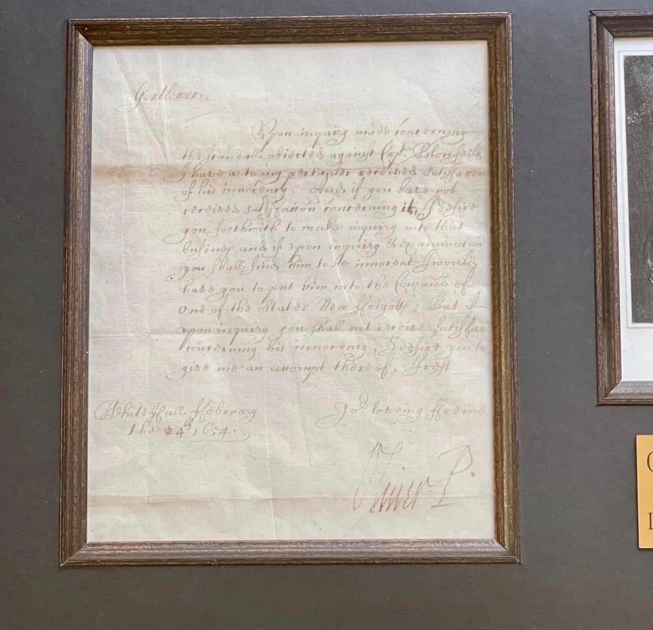 OLIVER CROMWELL * PSA * 1654 LETTER SIGNED AS LORD PROTECTOR AUTOGRAPH