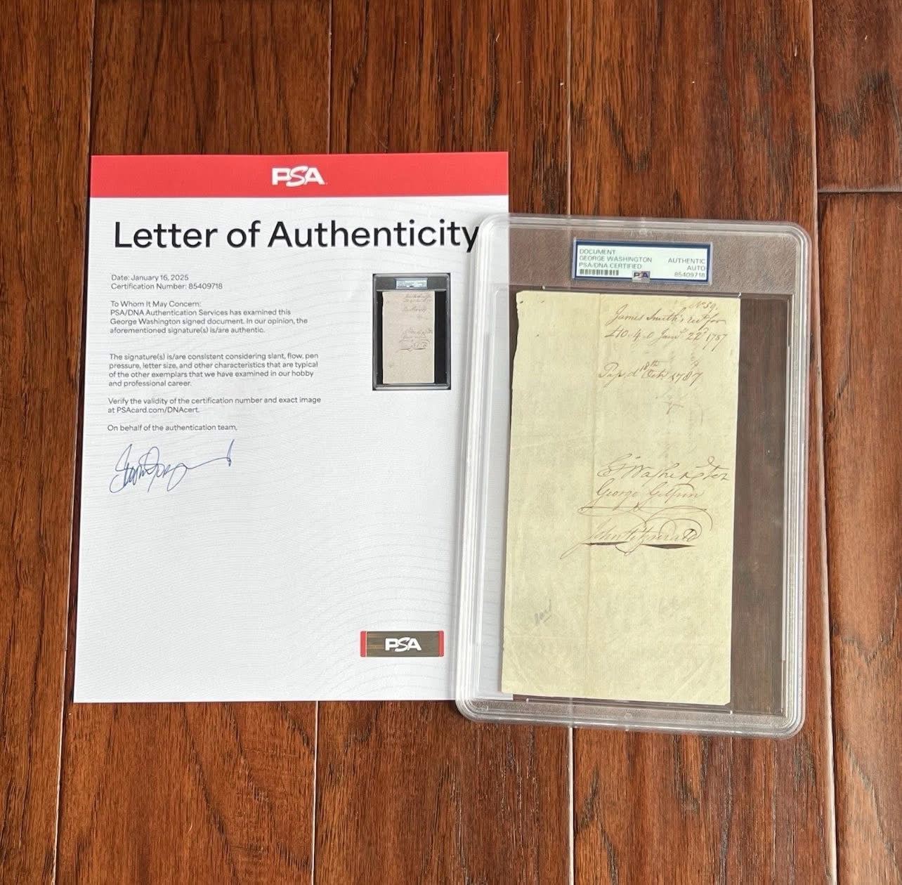 GEORGE WASHINGTON * PSA * Bold Full Signature Dated One Month After Signing the Constitution