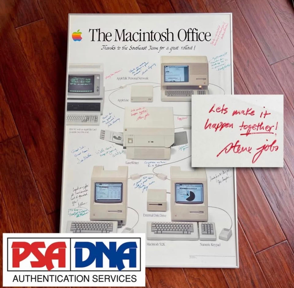 STEVE JOBS AUTOGRAPH MACINTOSH OFFICE POSTER SIGNED * APPLE * PSA