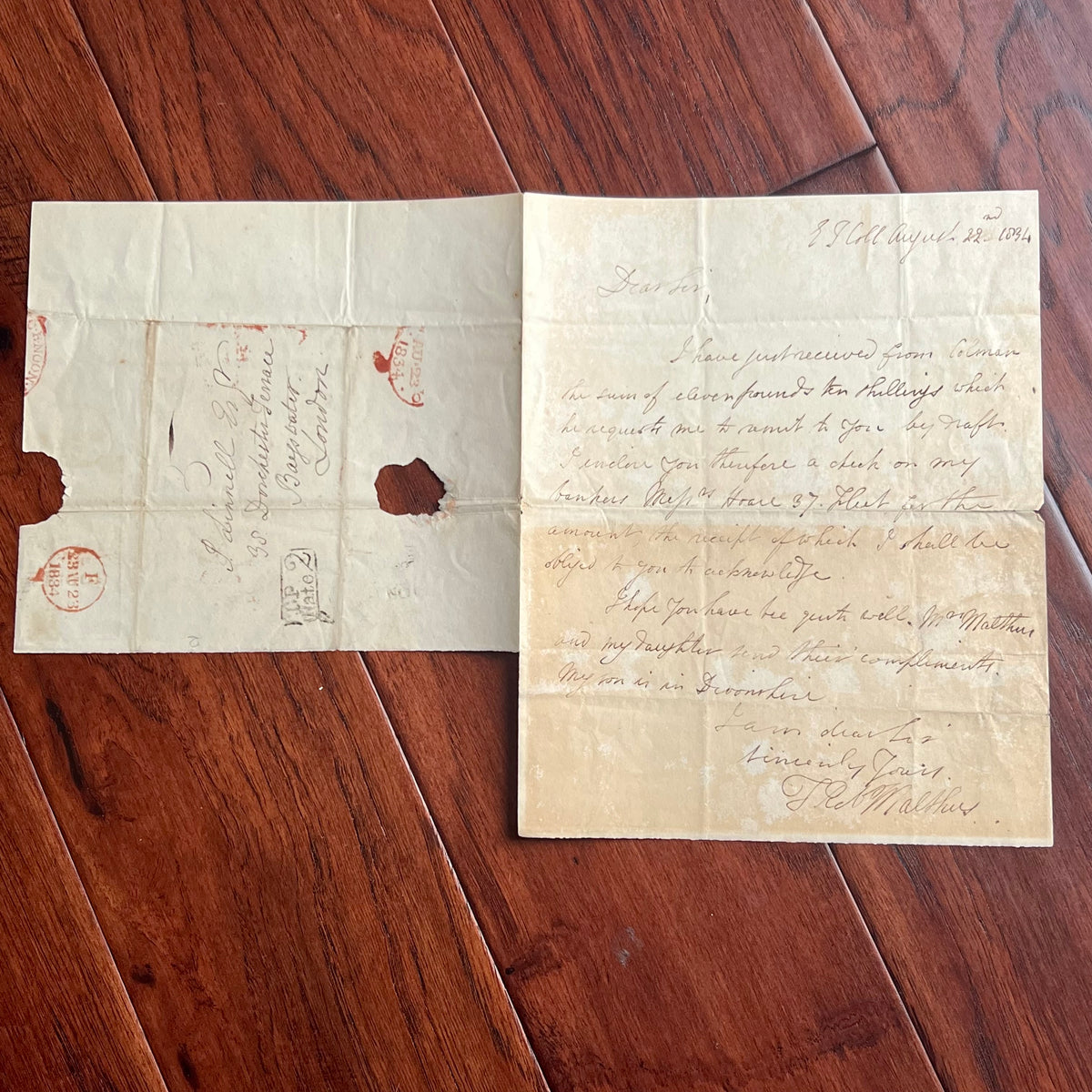 THOMAS ROBERT MALTHUS * BECKETT * HANDWRITTEN AUTOGRAPH LETTER SIGNED ECONOMIST