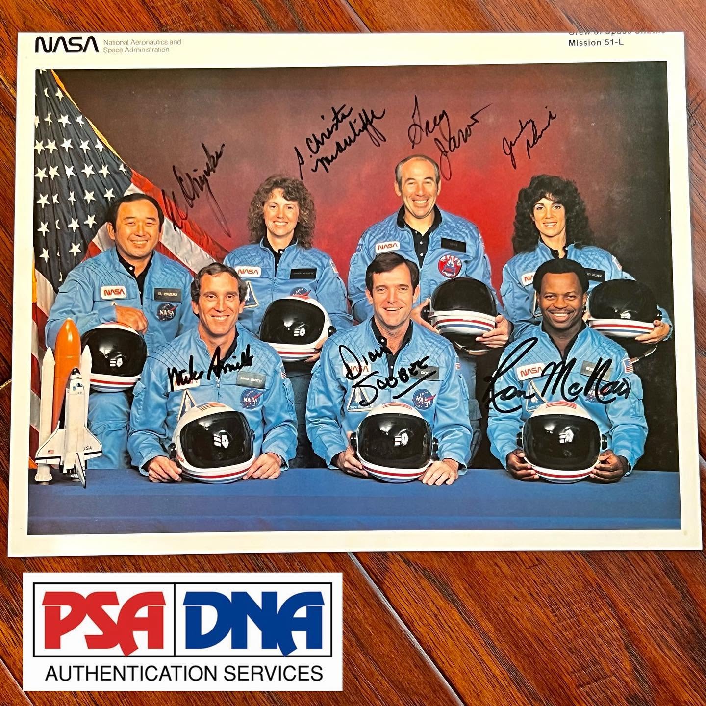 Challenger Disaster Crew Signed Autograph Photo Christa McAuliffe * PSA STS 51-L