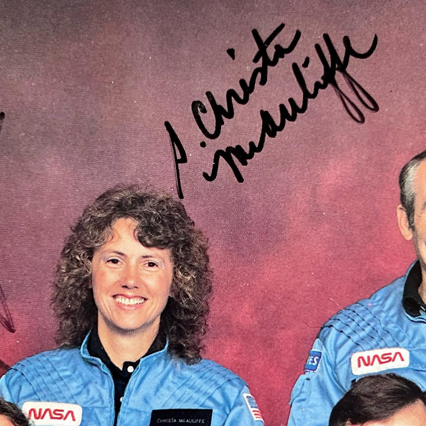 Challenger Disaster Crew Signed Autograph Photo Christa McAuliffe * PSA STS 51-L