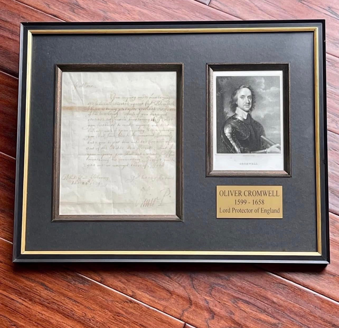 OLIVER CROMWELL * PSA * 1654 LETTER SIGNED AS LORD PROTECTOR AUTOGRAPH