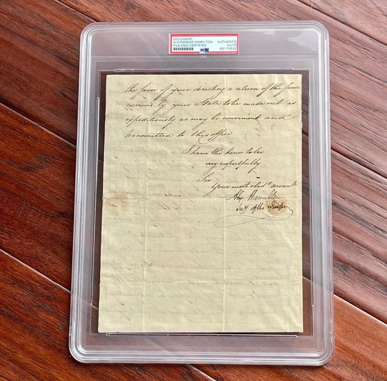 ALEXANDER HAMILTON * PSA * Letter Signed Settling Revolutionary War Veterans Pensions