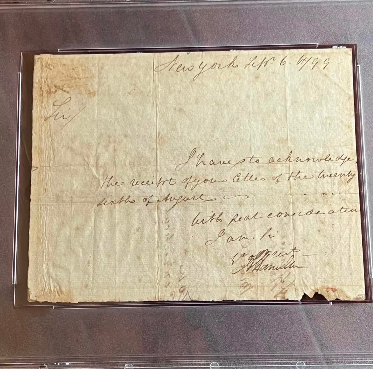 ALEXANDER HAMILTON * PSA * Twice Signed Letter While Serving as the Senior Officer in the US Army
