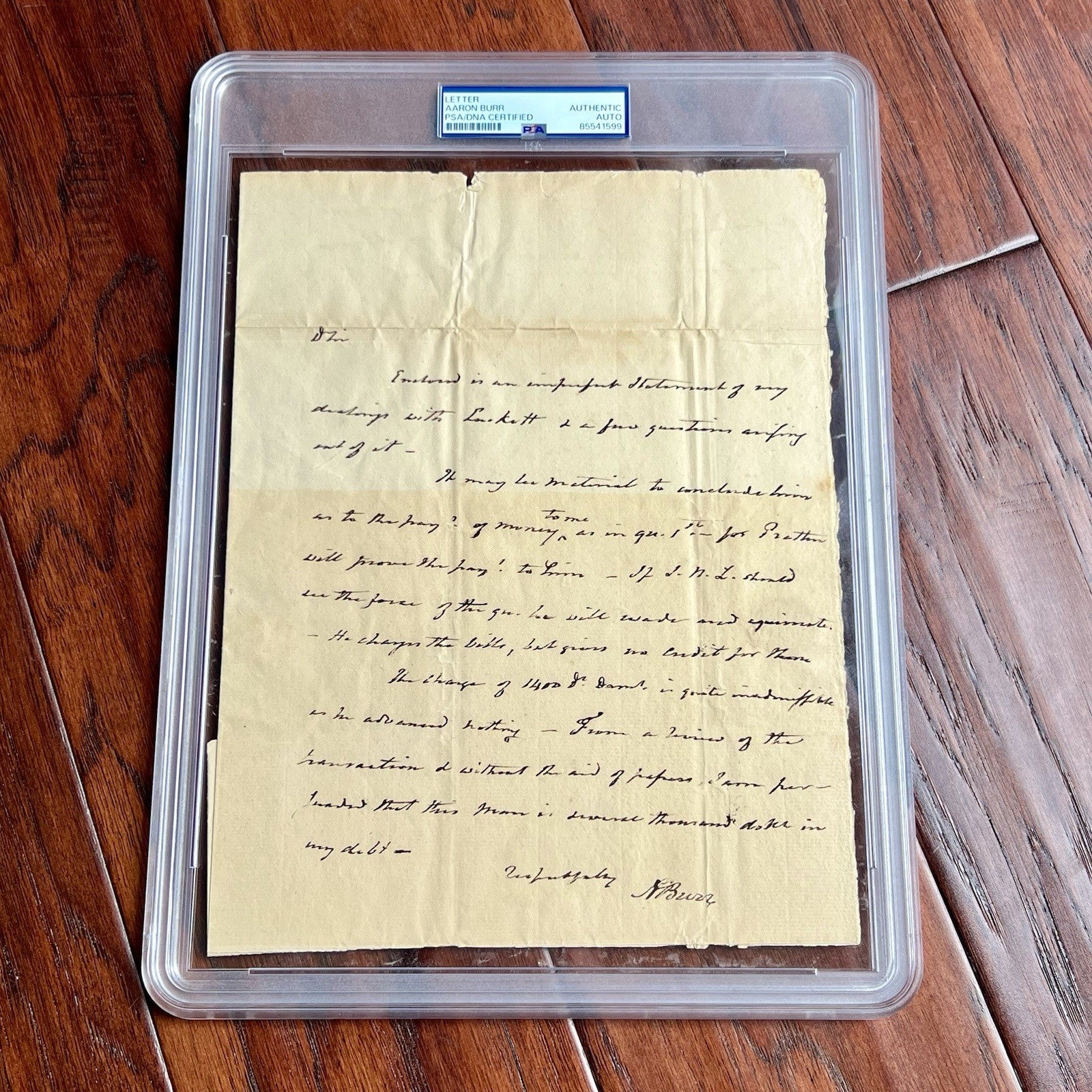 AARON BURR * PSA * Handwritten Autograph Letter Signed Dueled Alexander Hamilton