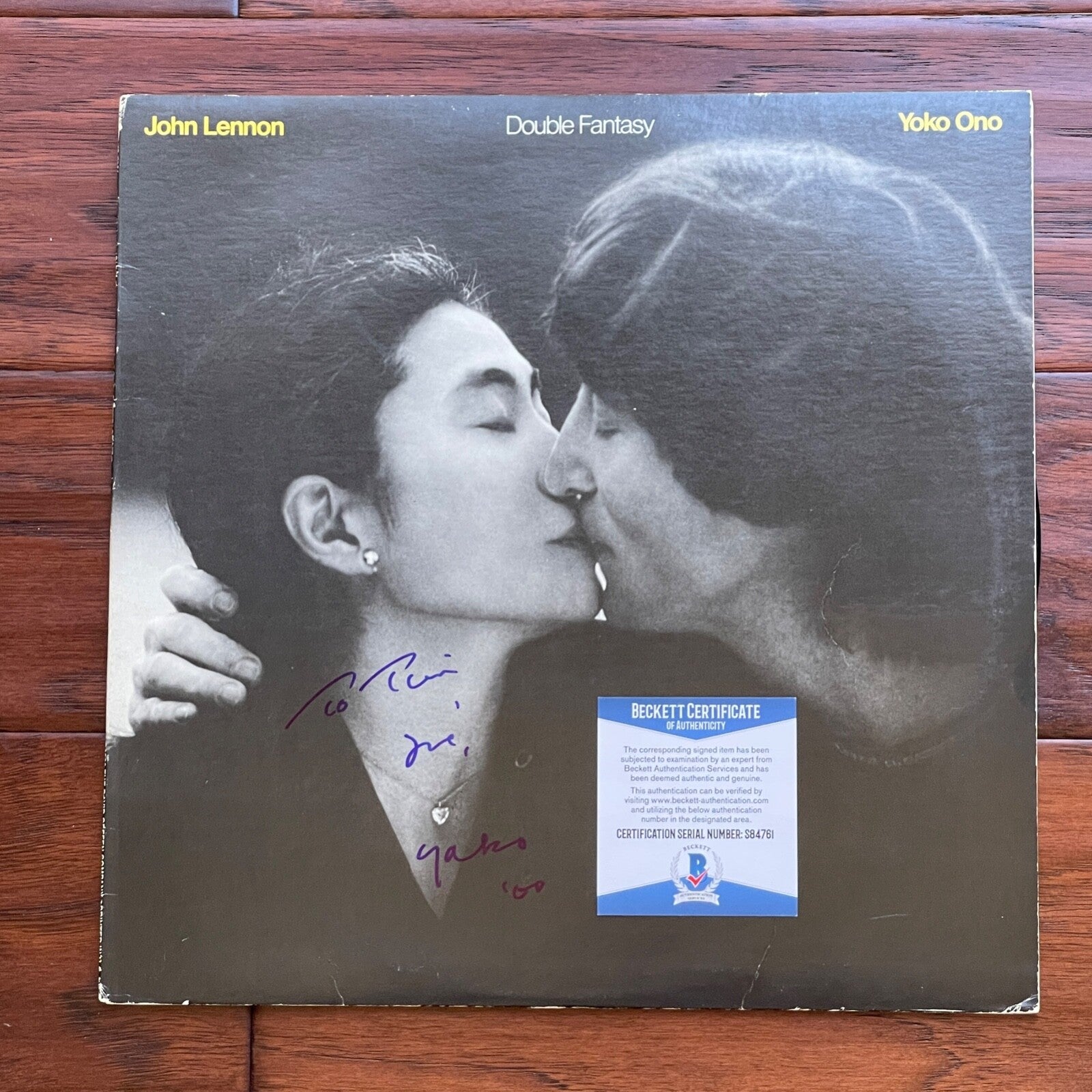 YOKO ONO * BAS * Autograph DOUBLE FANTASY Album Signed * Lennon "Starting Over"