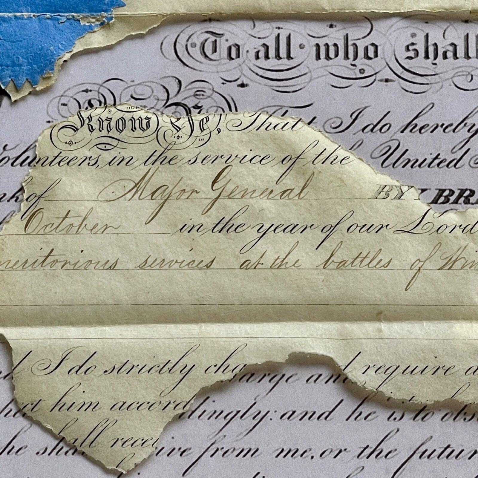 GEORGE CUSTER * PSA * Autograph MAJOR GEN. Promotion Signed by ANDREW JOHNSON