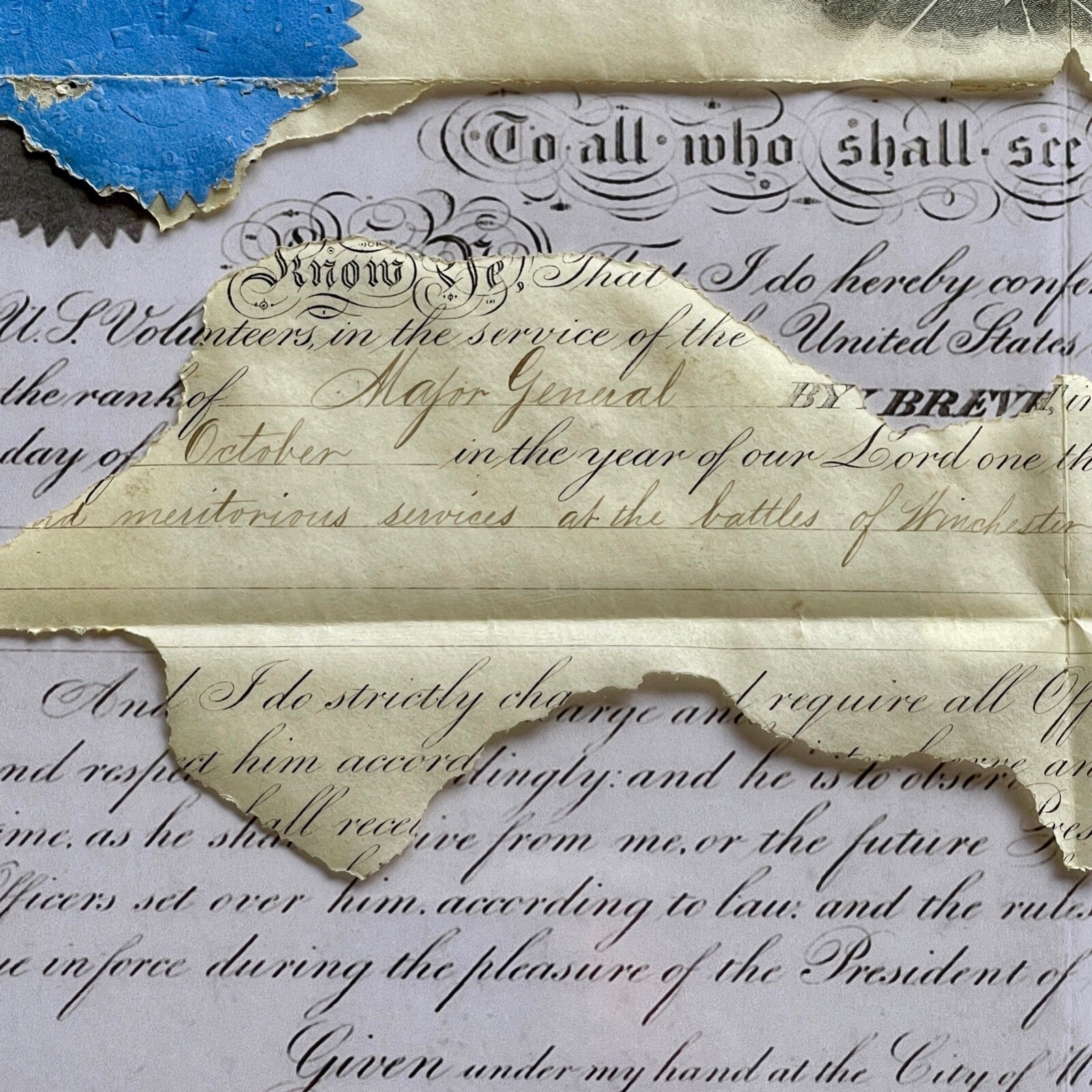 GEORGE CUSTER * PSA * Autograph MAJOR GEN. Promotion Signed by ANDREW JOHNSON