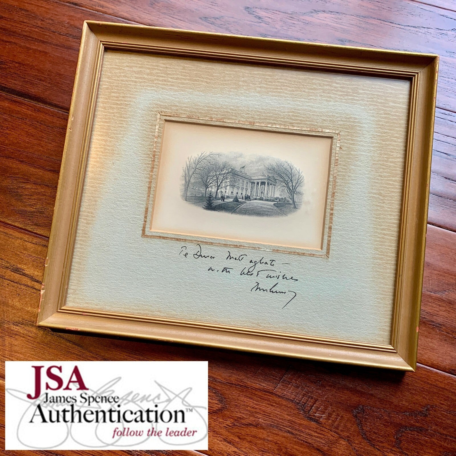 JOHN F. KENNEDY * JSA * as PRESIDENT autograph WHITE HOUSE Engraving signed