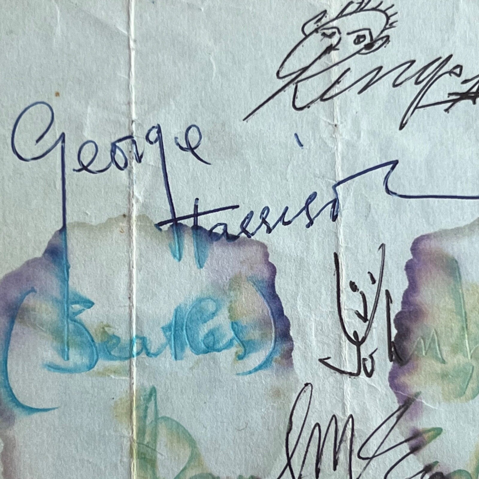 THE BEATLES * PSA * Full Set Autograph Page Signed * John Lennon Paul McCartney