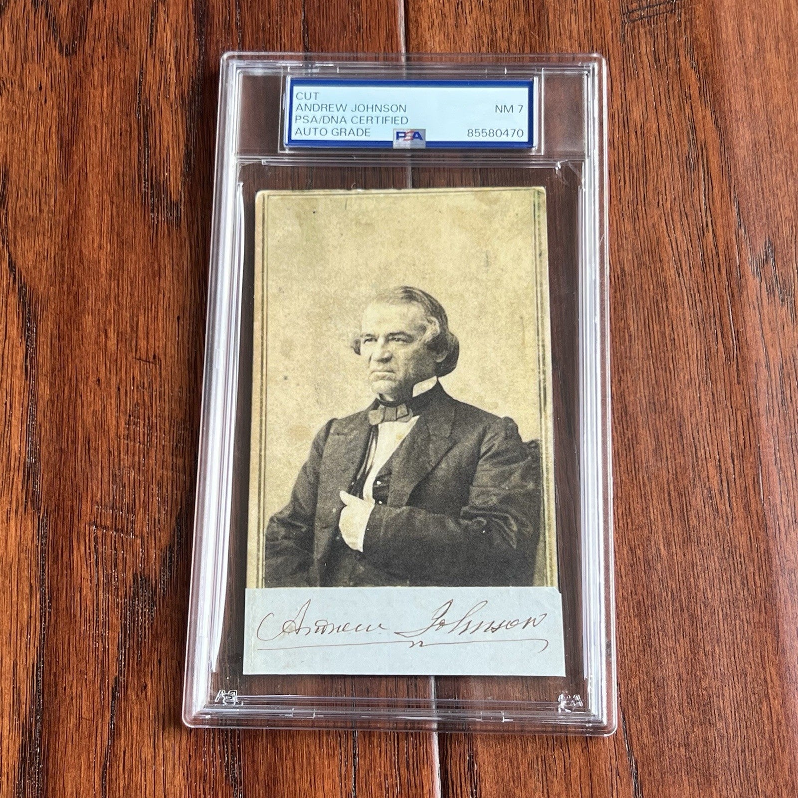 ANDREW JOHNSON * PSA * Autograph Cut FULL Signature CDV Photo SIGNED