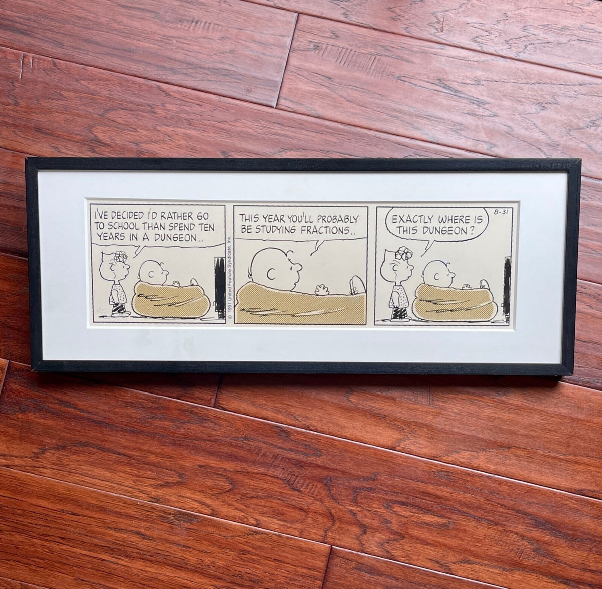 CHARLES SCHULZ * Original Drawn CHARLIE BROWN Artwork Comic Strip * Un Signed