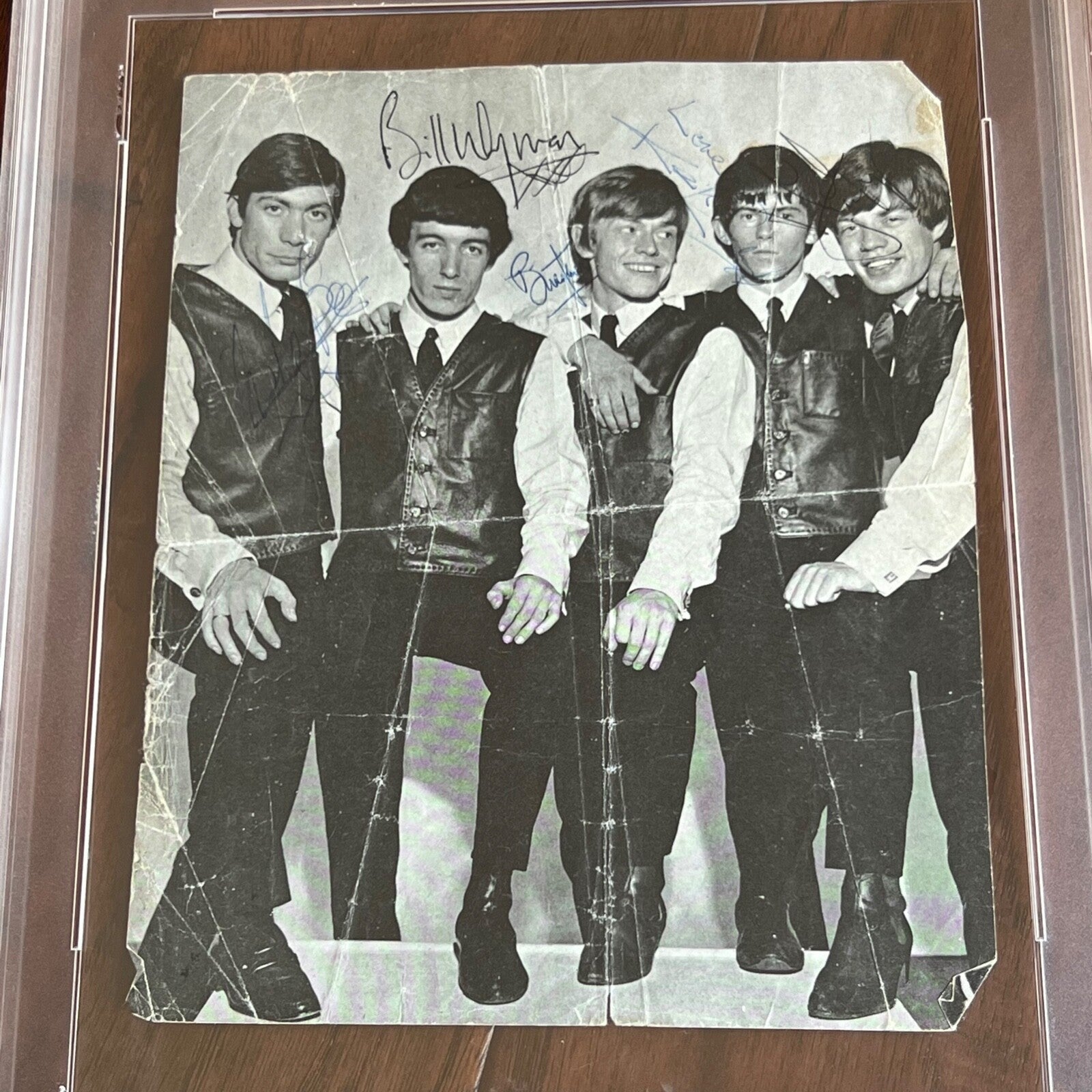 ROLLING STONES * PSA * AUTOGRAPH Full Set Mick Jagger Brian Jones PHOTO Signed