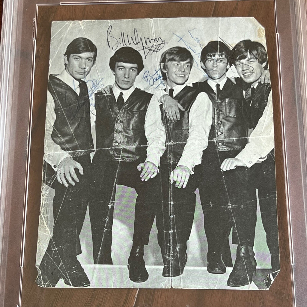 ROLLING STONES * PSA * AUTOGRAPH Full Set Mick Jagger Brian Jones PHOTO Signed