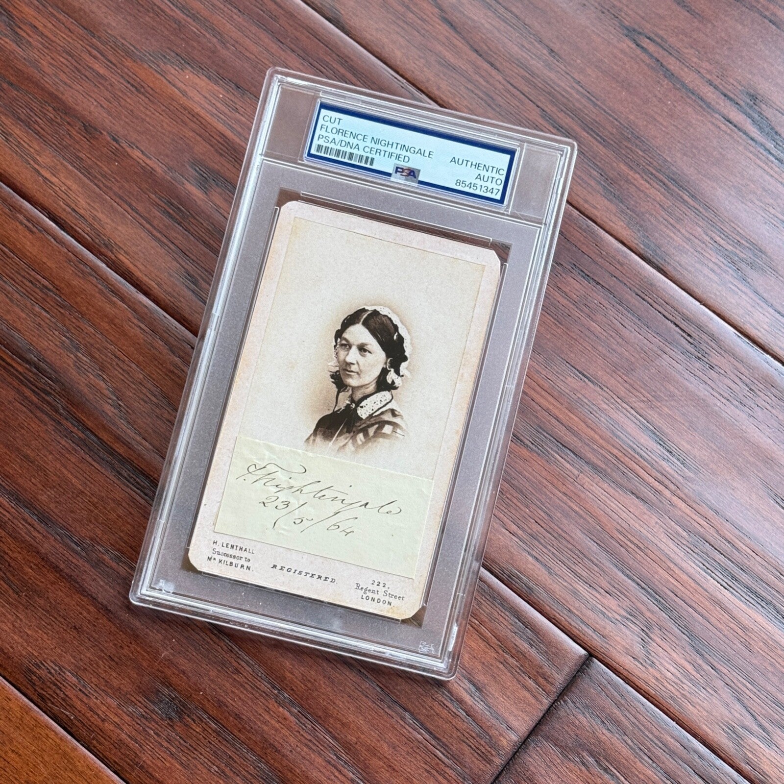 FLORENCE NIGHTINGALE * PSA *  Fine AUTOGRAPH CDV Cut Signature SIGNED * Nurse