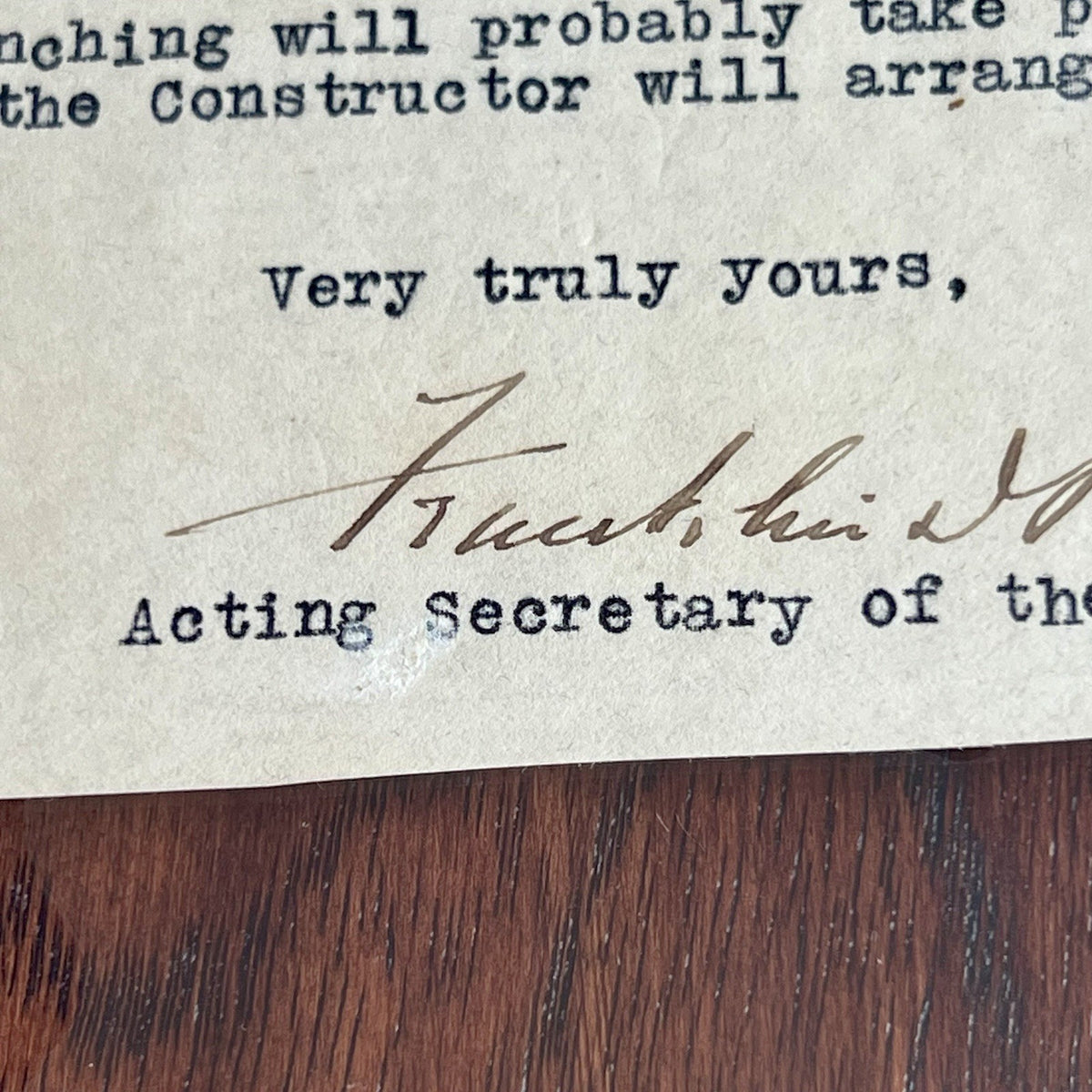 FRANKLIN D. ROOSEVELT * PSA * Autograph Navy Letter SIGNED Re: USS Sinclair