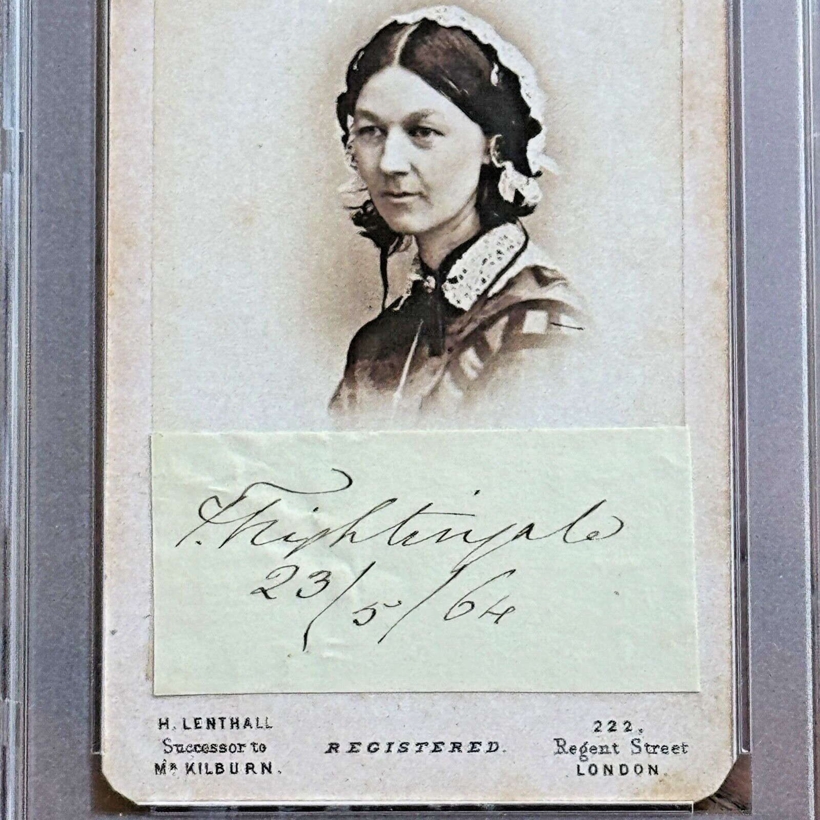 FLORENCE NIGHTINGALE * PSA *  Fine AUTOGRAPH CDV Cut Signature SIGNED * Nurse