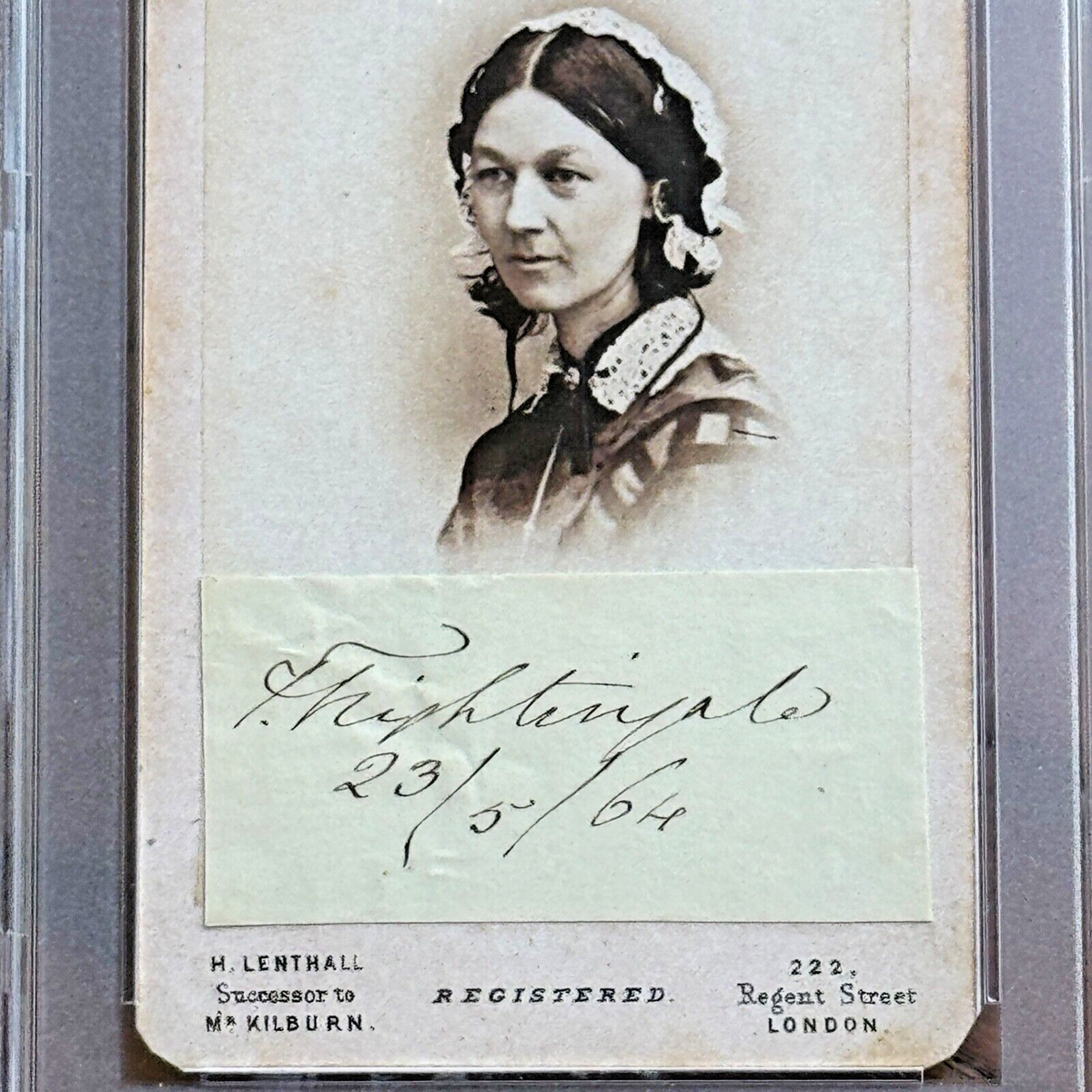 FLORENCE NIGHTINGALE * PSA *  Fine AUTOGRAPH CDV Cut Signature SIGNED * Nurse