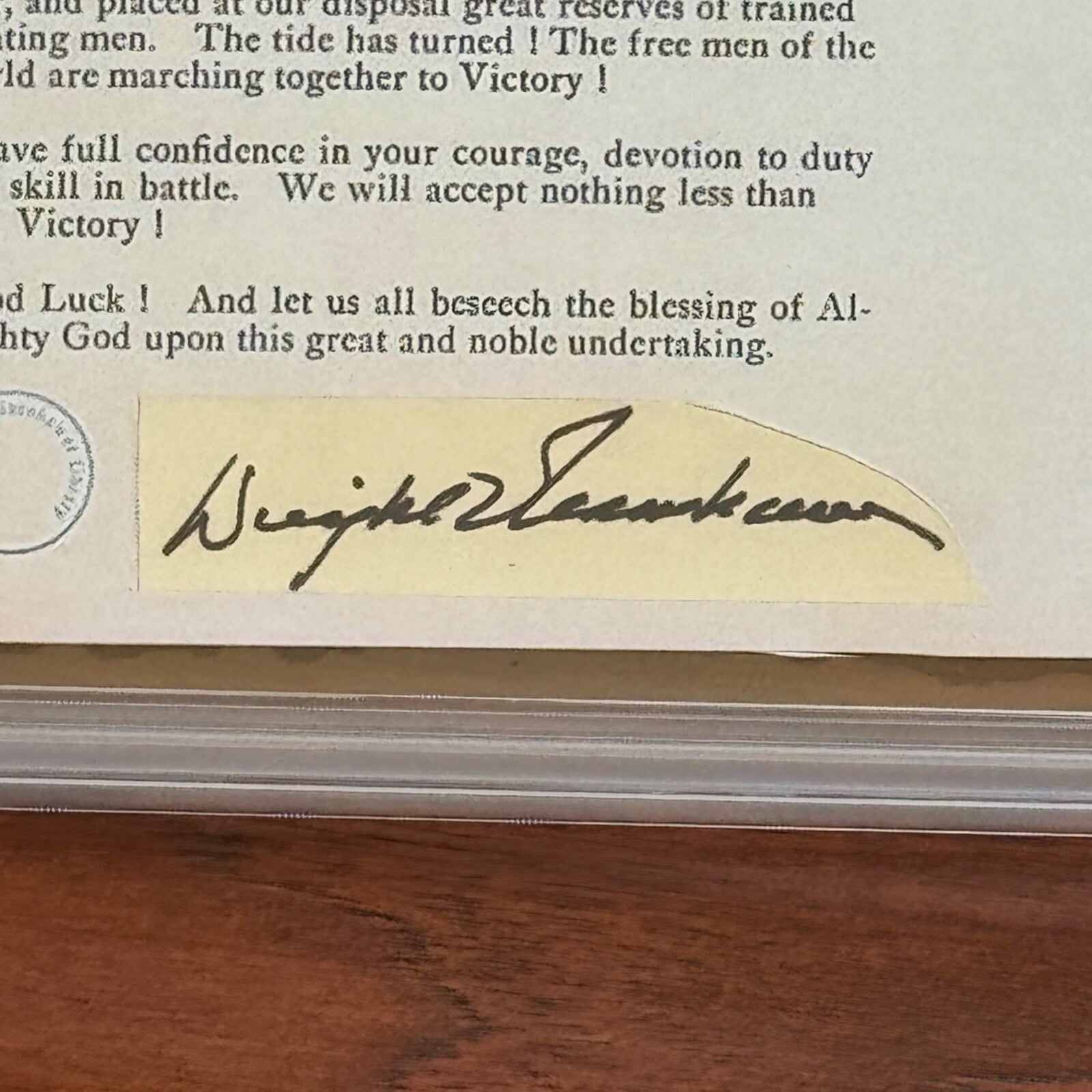 DWIGHT D. EISENHOWER * PSA * Autograph Custom Card D Day Orders Signed * WWII