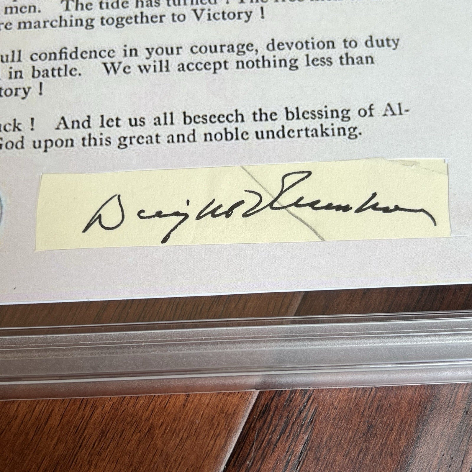 DWIGHT D. EISENHOWER * PSA * Autograph Custom Card D Day Orders Signed * WWII
