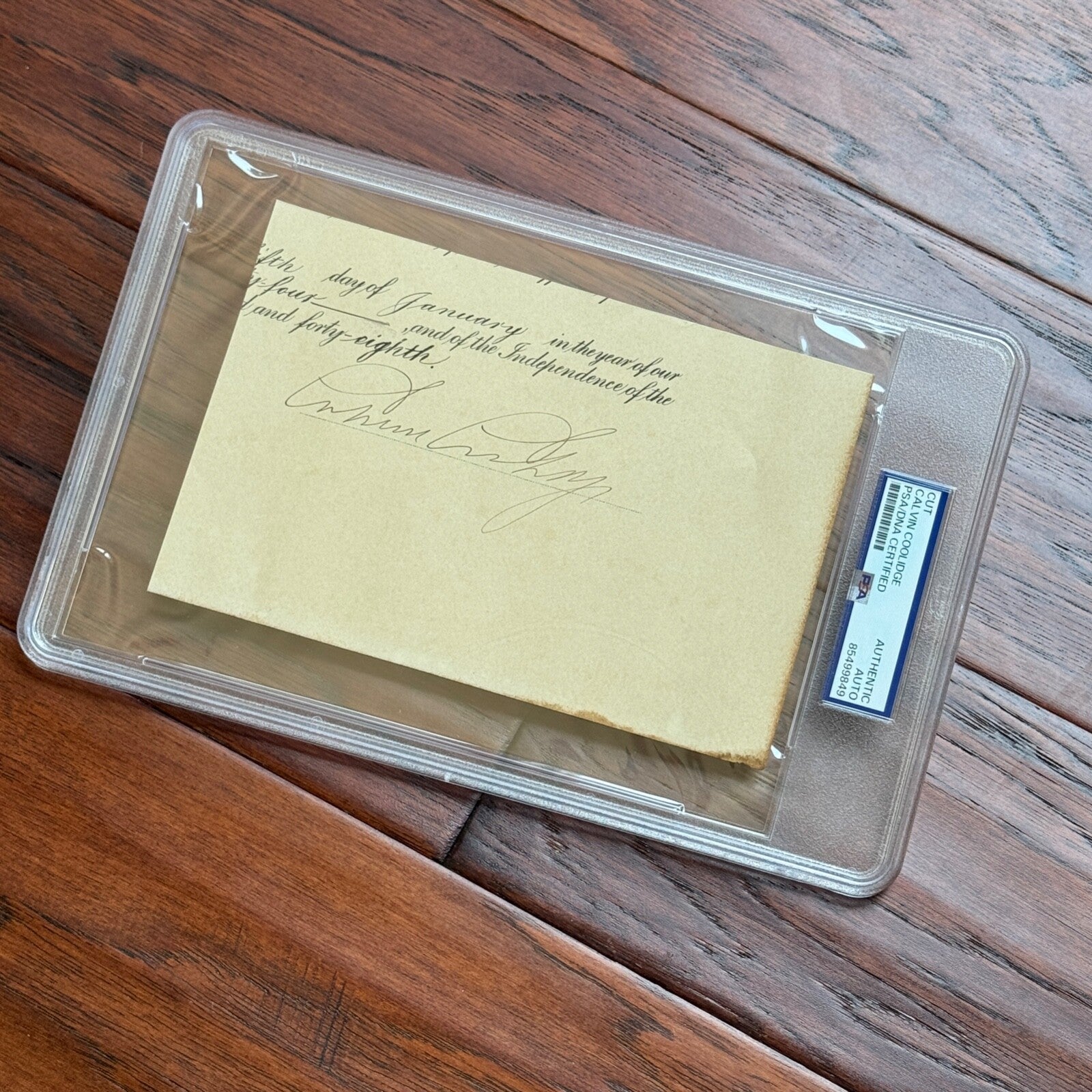 CALVIN COOLIDGE * PSA/DNA * Cut Signature AS PRESIDENT Autograph Signed